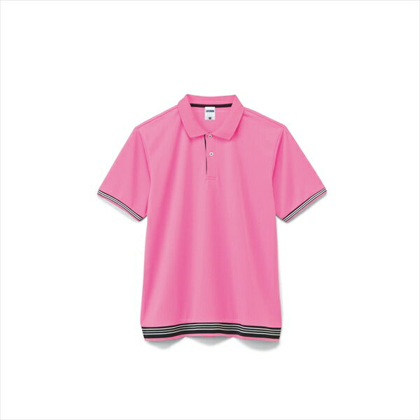 無地 半袖ã�EロシャチEメンズ レチE‚£ース S M L LL 3L 4L 5L 赤 レチEƒ‰ ピンク サチE‚¯ス ターコイズ MS3117 LIFEMAX 裾ラインリブã�EロシャチE(B)