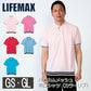 無地 半袖ã�EロシャチEレチE‚£ース GS GM GL 赤 レチEƒ‰ ピンク サチE‚¯ス ターコイズ MS3117 LIFEMAX 裾ラインリブã�EロシャチE(B)