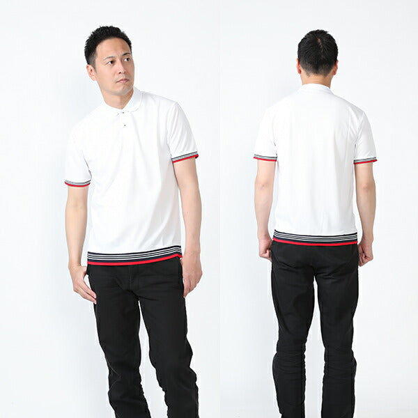 無地 半袖ã�EロシャチEメンズ レチE‚£ース S M L LL 3L 4L 5L 黁EブラチE‚¯ ネイビã�E 白 ホワイチEMS3117 LIFEMAX 裾ラインリブã�EロシャチERed(B)